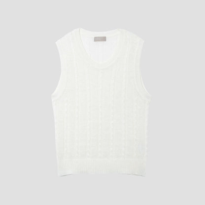 LINEN CABLE VEST KNIT