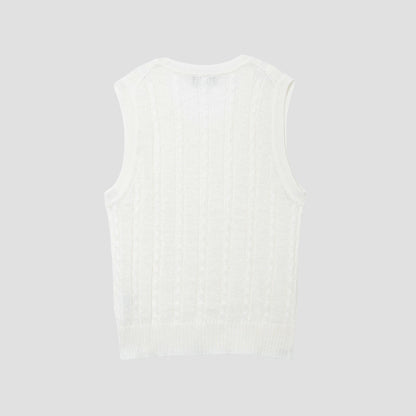 LINEN CABLE VEST KNIT