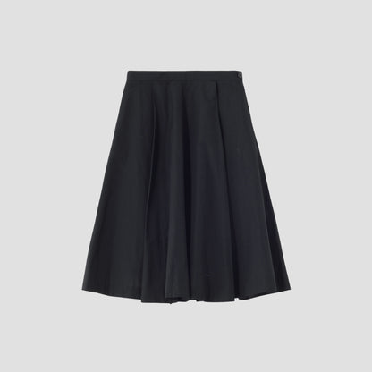 WOOL LINEN POPLIN SKIRT