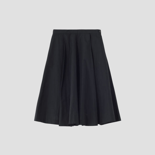 WOOL LINEN POPLIN SKIRT