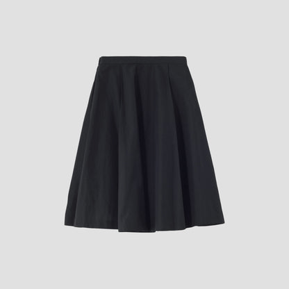 WOOL LINEN POPLIN SKIRT