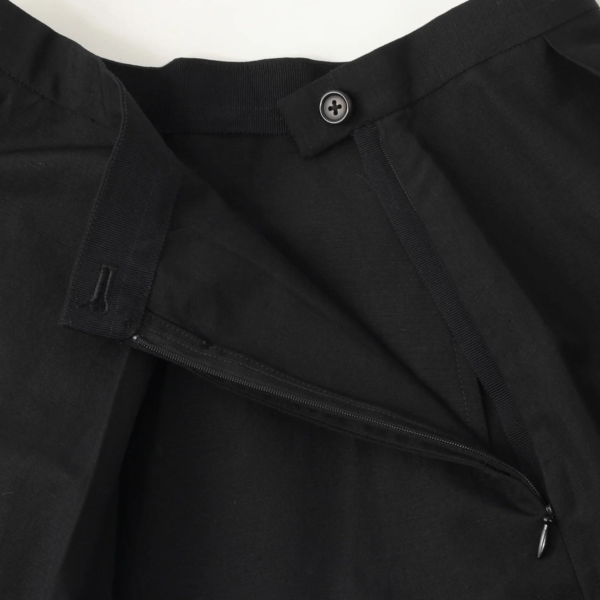 WOOL LINEN POPLIN SKIRT