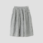 BLACK & WHITE SHIRTING LINEN SKIRT