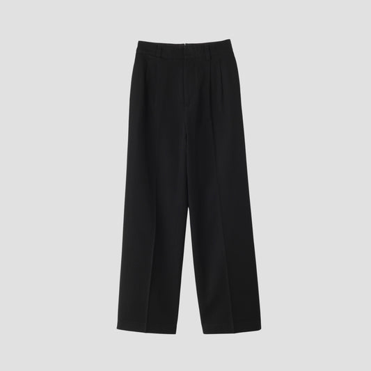 WOOL COTTON TWILL TROUSERS