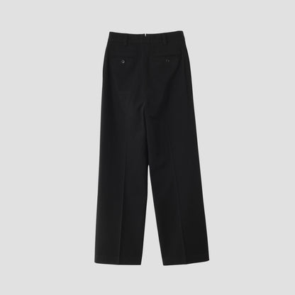 WOOL COTTON TWILL TROUSERS