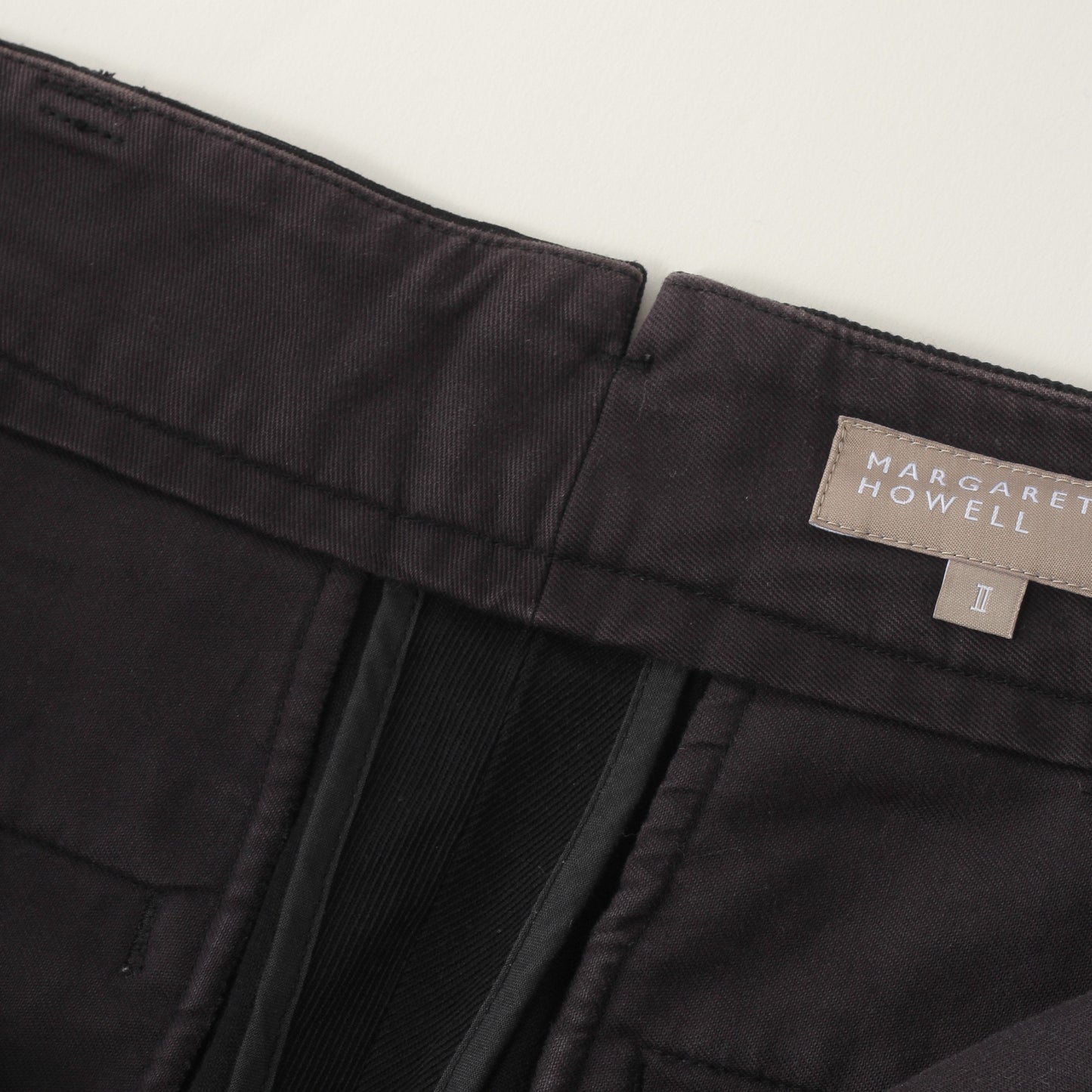 WOOL COTTON TWILL TROUSERS