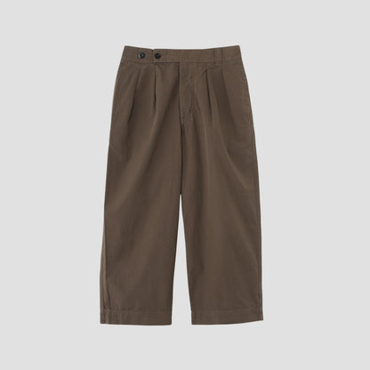 FINE COMPACT COTTON POPLIN TROUSERS