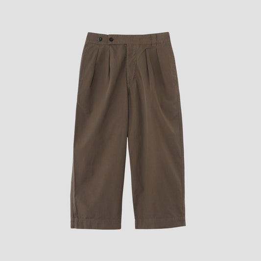 FINE COMPACT COTTON POPLIN TROUSERS