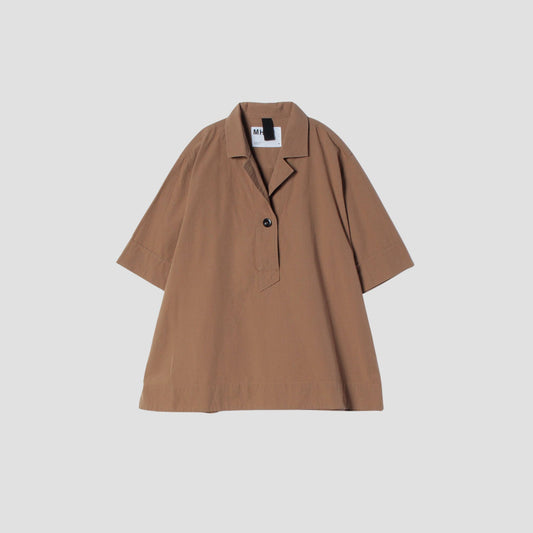 SANDED COTTON LINEN SHIRT