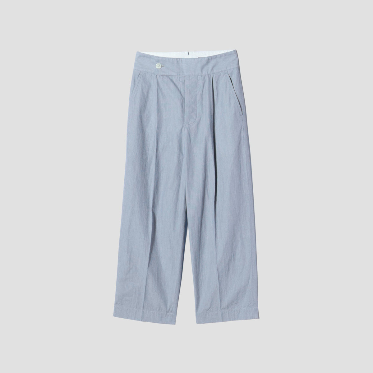 HAIRLINE STRIPE COTTON TROUSERS