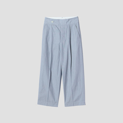 HAIRLINE STRIPE COTTON TROUSERS
