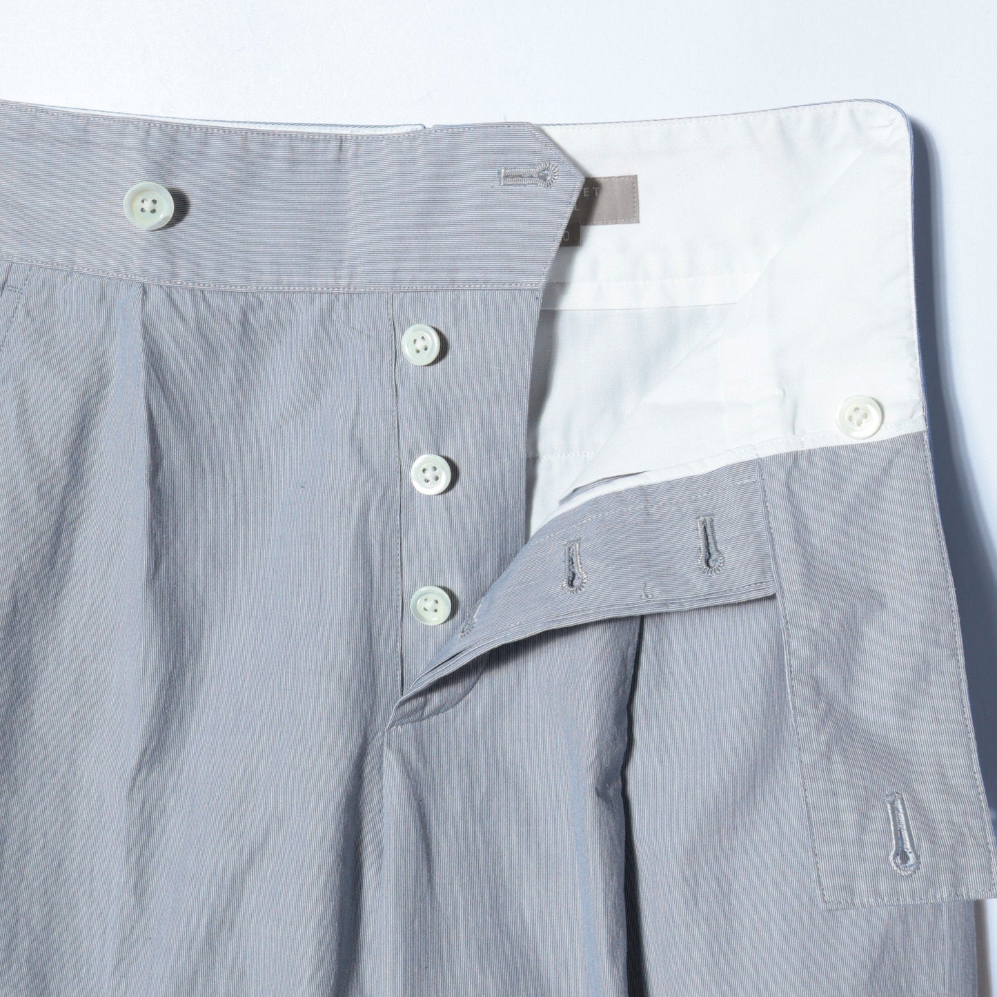 HAIRLINE STRIPE COTTON TROUSERS