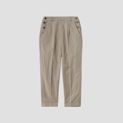 COTTON LINEN OXFORD TROUSERS
