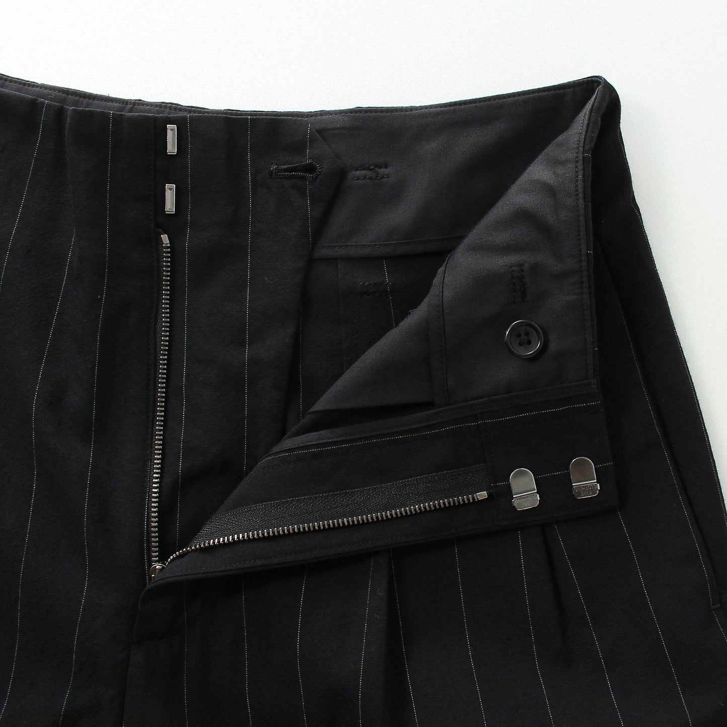 WIDE PINSTRIPE WOOL TROUSERS