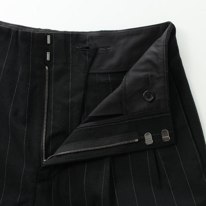 WIDE PINSTRIPE WOOL TROUSERS
