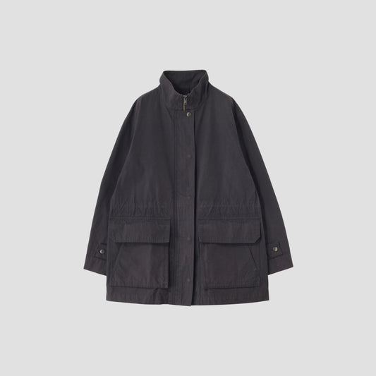 DENSE COTTON NYLON PLAINWEAVE COAT