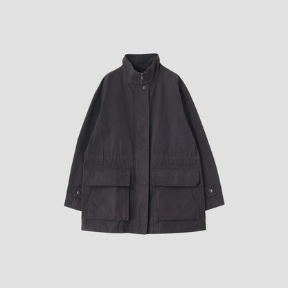 DENSE COTTON NYLON PLAINWEAVE COAT