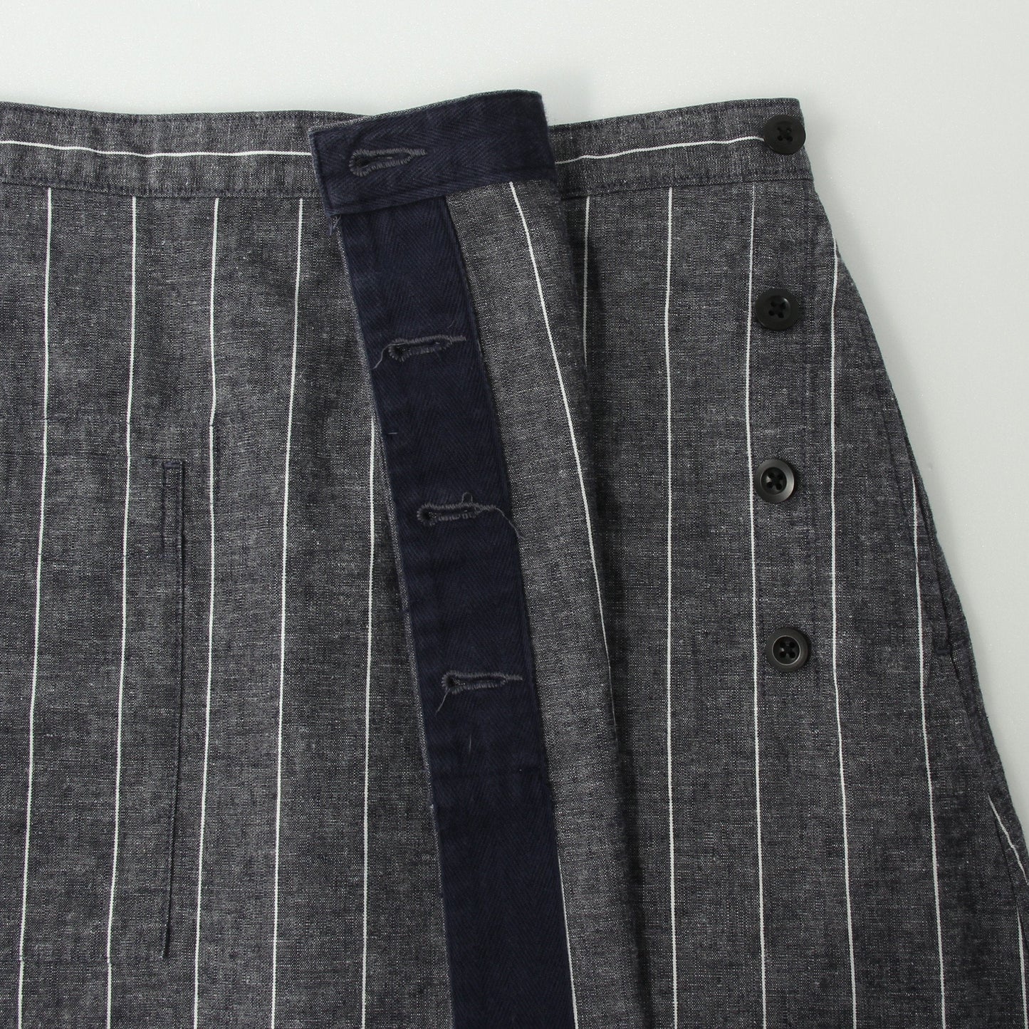 ROUGH COTTON LINEN SHIRTING SKIRT