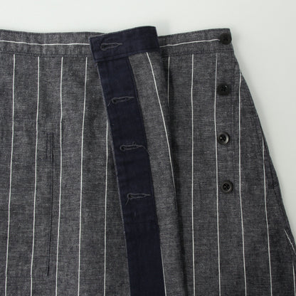 ROUGH COTTON LINEN SHIRTING SKIRT