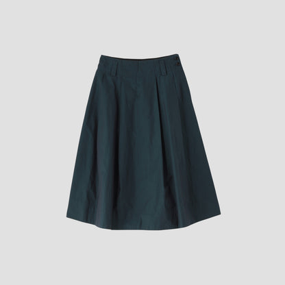 YARN DYED COTTON POPLIN SKIRT