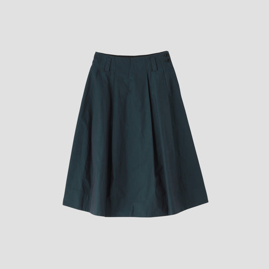 YARN DYED COTTON POPLIN SKIRT