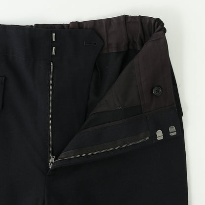 DRY WOOL TWILL CHAMBRAY TROUSERS