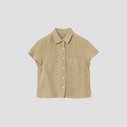 TRI GINGHAM LINEN  SHIRT