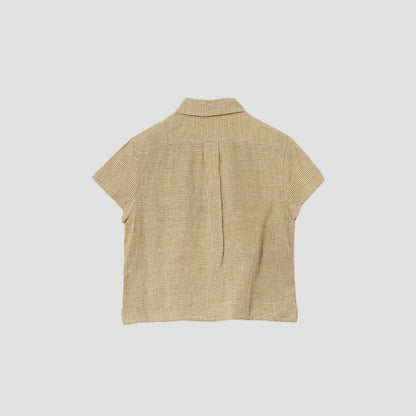TRI GINGHAM LINEN  SHIRT