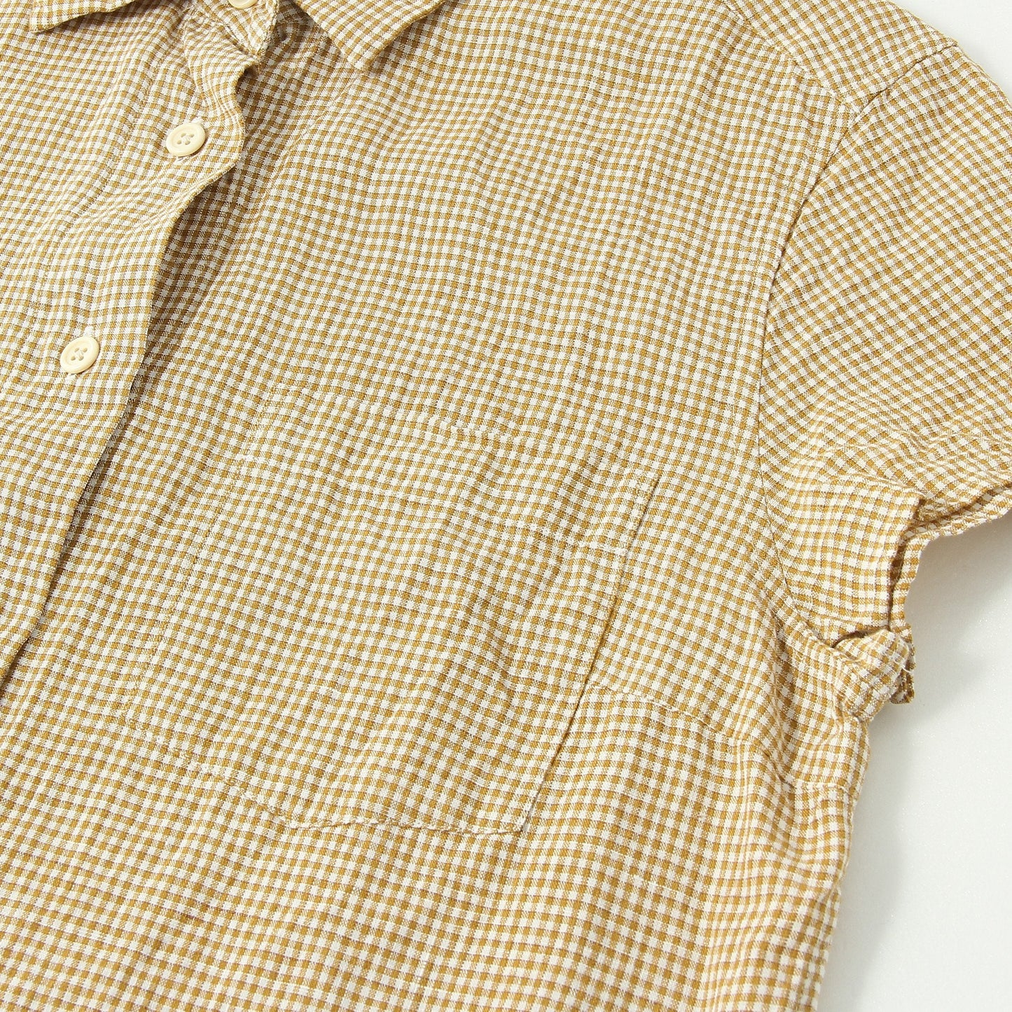 TRI GINGHAM LINEN  SHIRT
