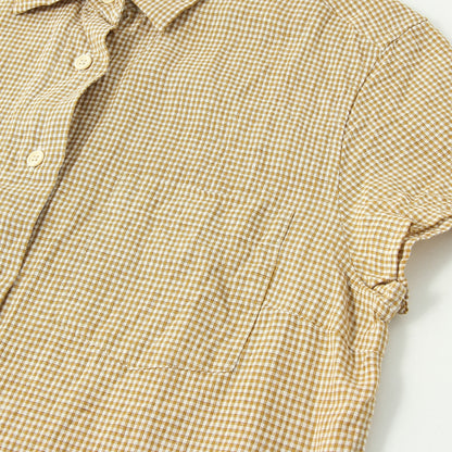TRI GINGHAM LINEN  SHIRT