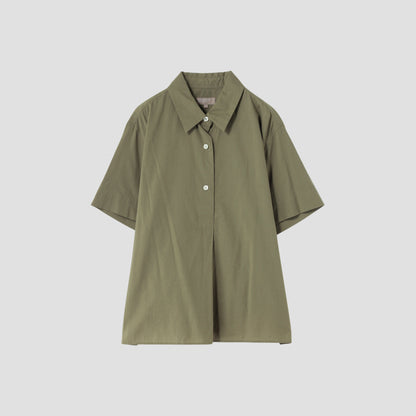 PIECE DYED WASHED COTTON SHIRT