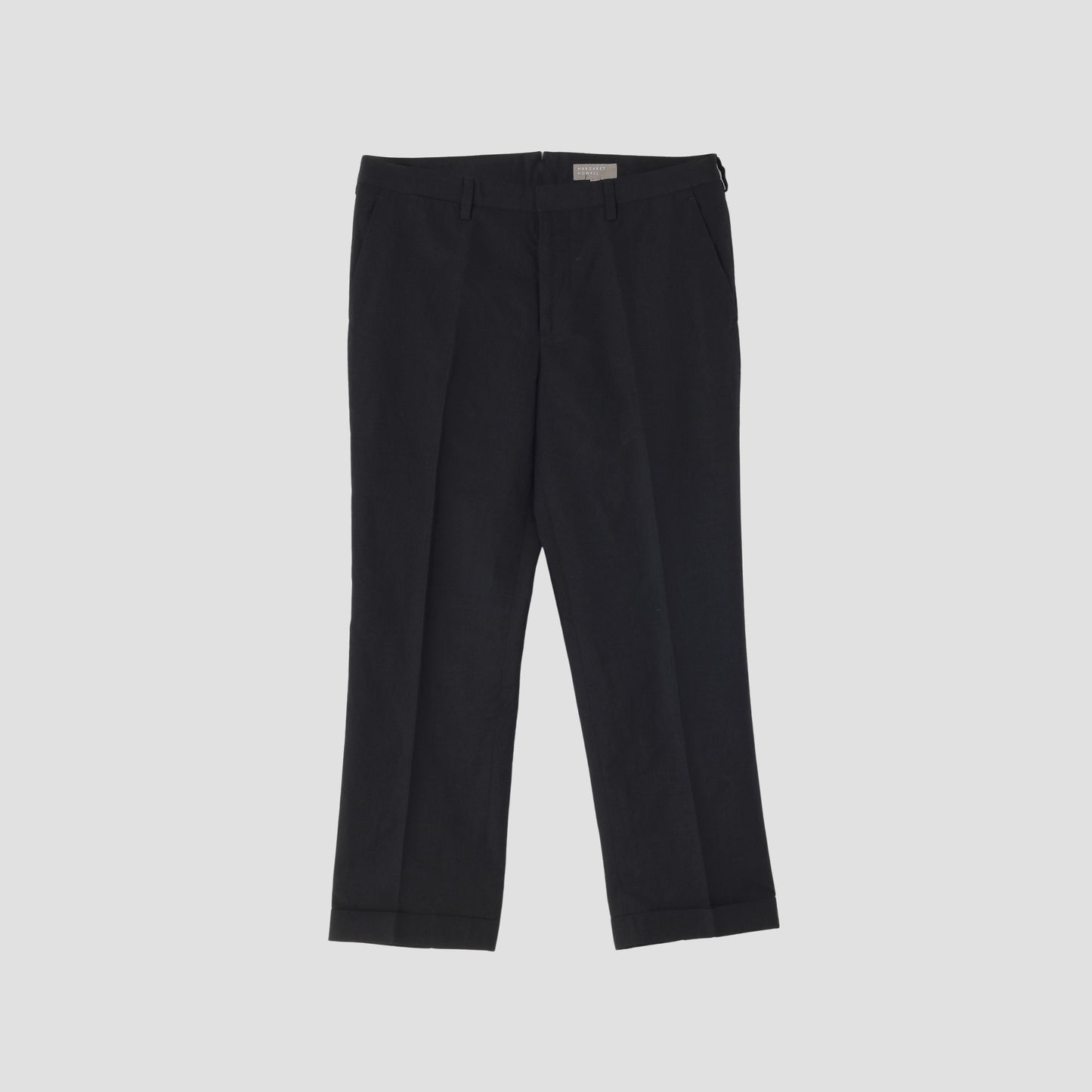 WOOL LINEN POPLIN TROUSERS