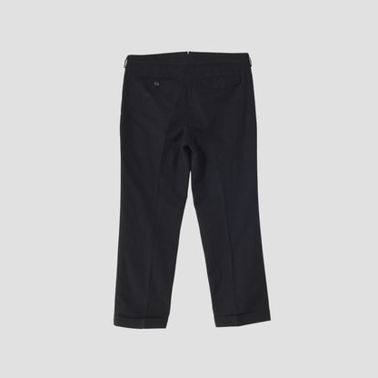 WOOL LINEN POPLIN TROUSERS