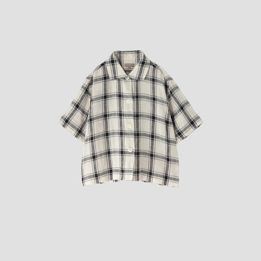LARGE CHECK LINEN SHIRT