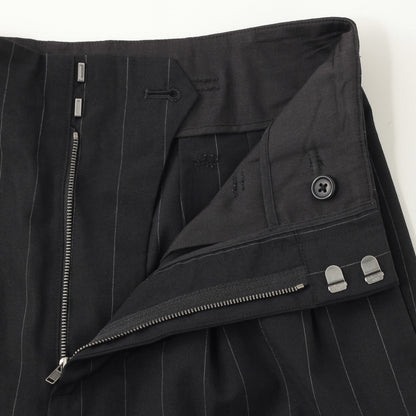 WIDE PINSTRIPE WOOL TROUSERS