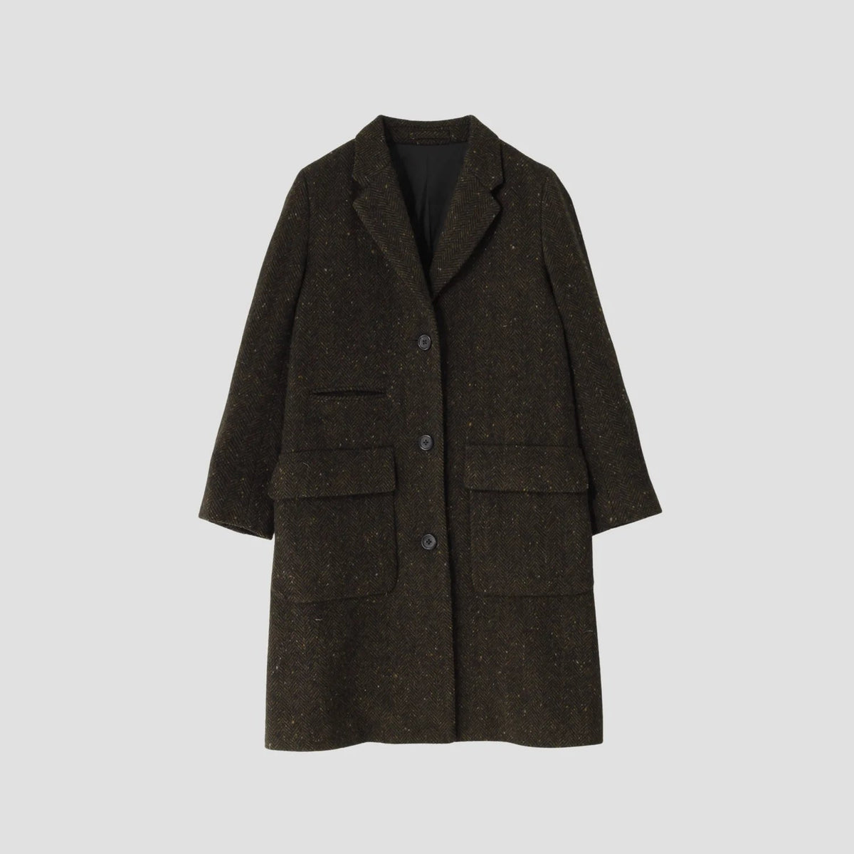 HERRINGBONE WOOL COAT