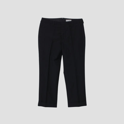 WOOL LINEN POPLIN TROUSERS