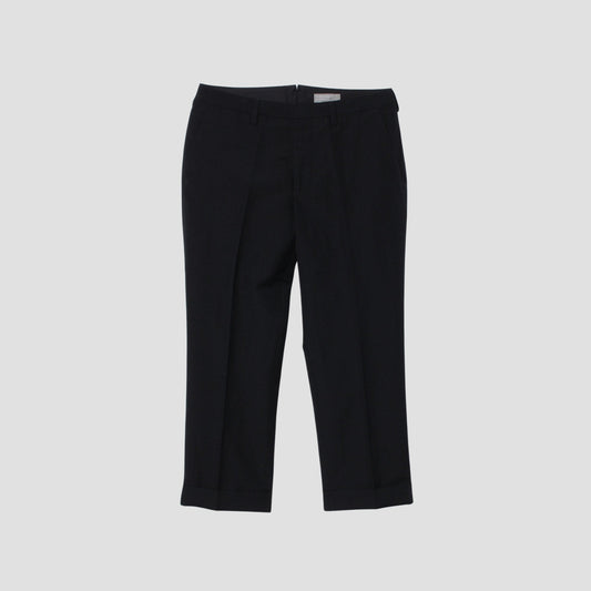 WOOL LINEN POPLIN TROUSERS