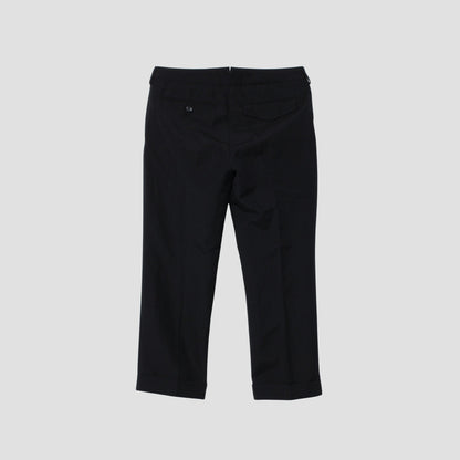 WOOL LINEN POPLIN TROUSERS
