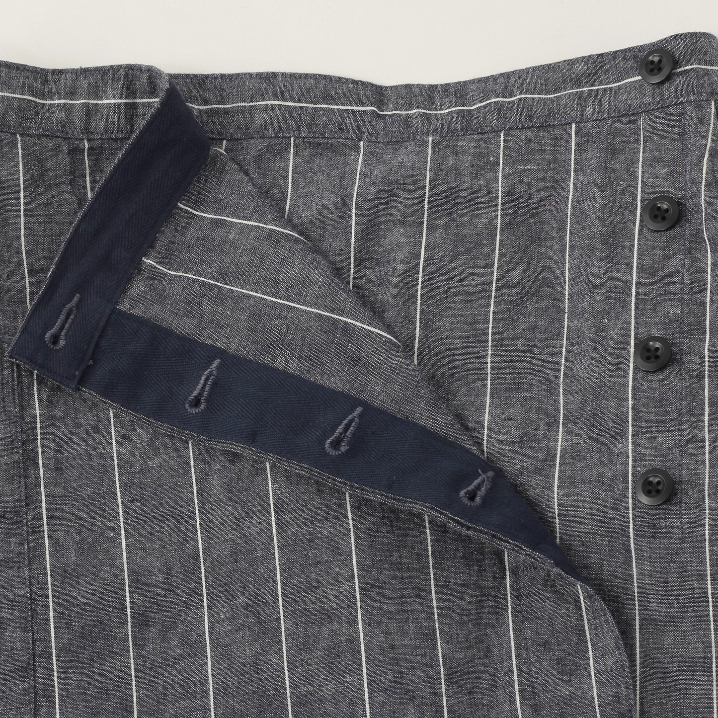 ROUGH COTTON LINEN SHIRTING SKIRT