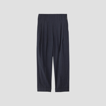WIDE STRIPE WOOL TROUSERS