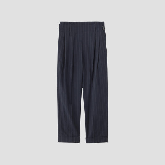 WIDE STRIPE WOOL TROUSERS