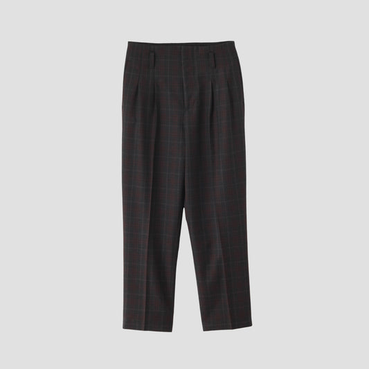 PLAID WOOL TROUSERS