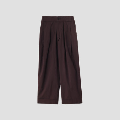 MATT COTTON SILK POPLIN TROUSERS