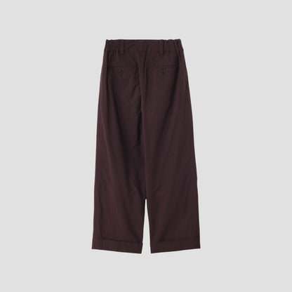 MATT COTTON SILK POPLIN TROUSERS