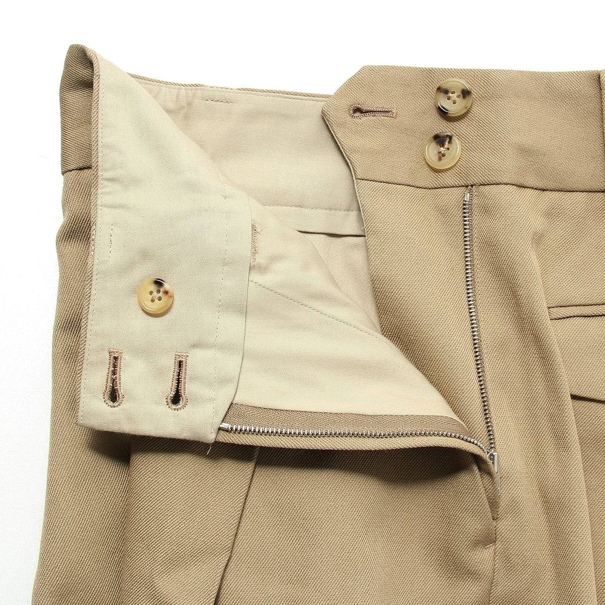 WOOL COTTON SERGE TROUSERS