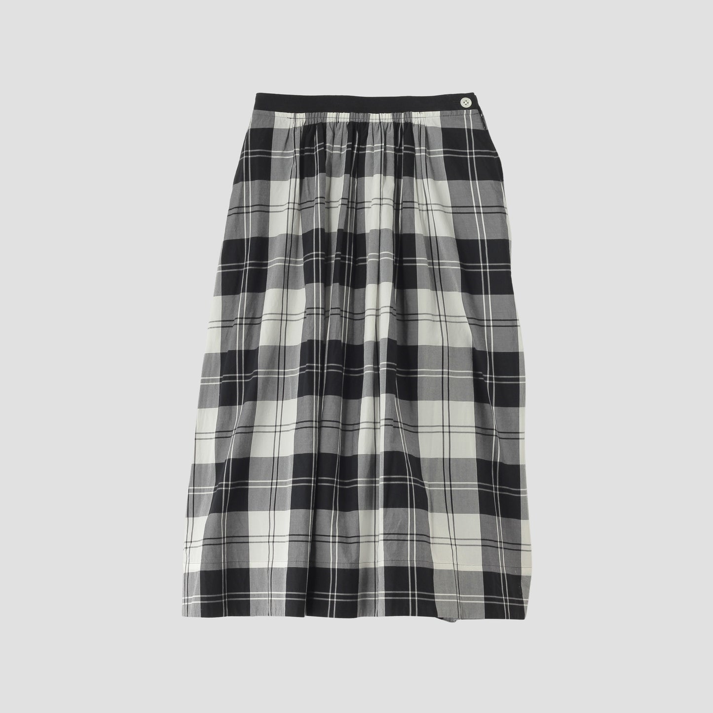 MONO CHECK SILK COTTON SKIRT