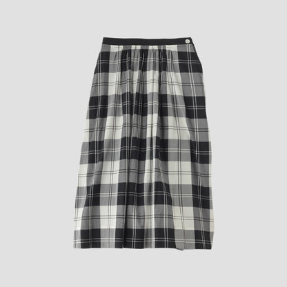 MONO CHECK SILK COTTON SKIRT