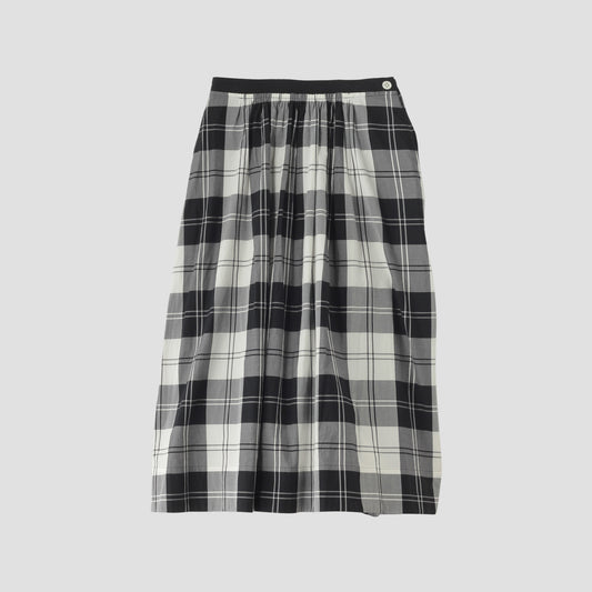 MONO CHECK SILK COTTON SKIRT