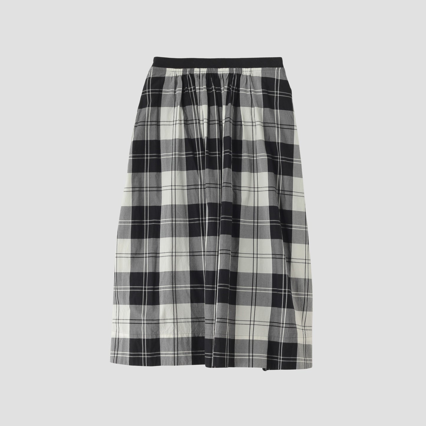 MONO CHECK SILK COTTON SKIRT